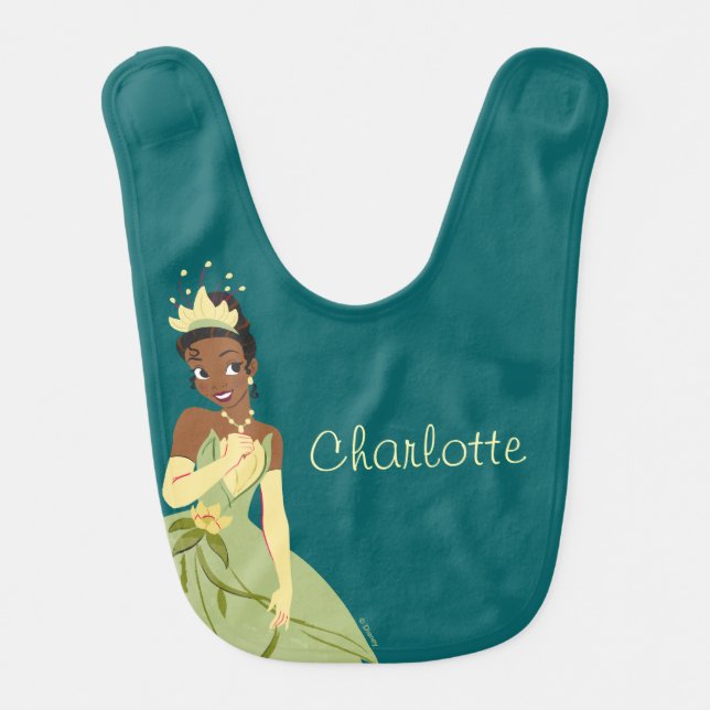 Regal Radiance Princess Tiana Baby Bib (Front)