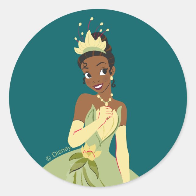 Regal Radiance Princess Tiana Classic Round Sticker (Front)
