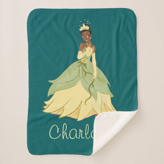 Regal Radiance Princess Tiana Sherpa Blanket (Front)