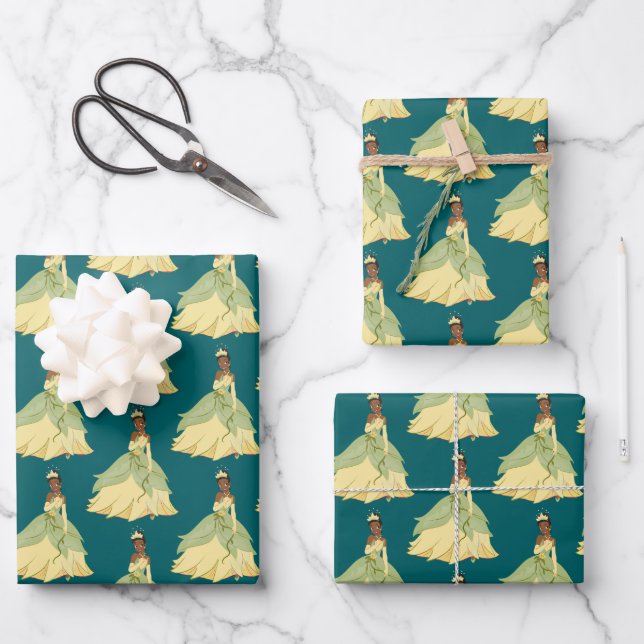 Regal Radiance Princess Tiana Wrapping Paper Sheets (Front)