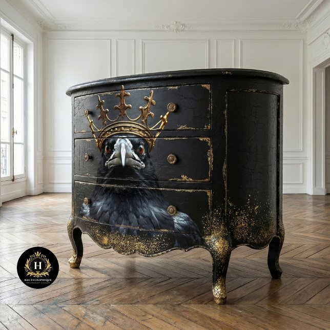 Regal Raven Royalty Gothic Crown Decoupage Tissue Paper (Creator Uploaded)