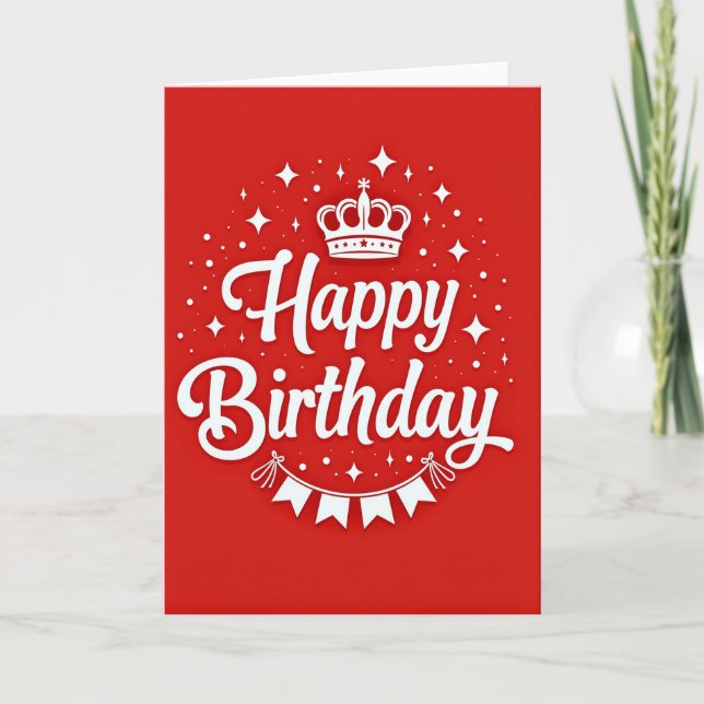 Regal Red Birthday Card (Front)