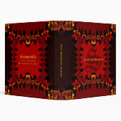Regal Red Black Gold Lace Wedding Album 3 Ring Binder (Background)