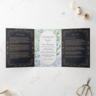 Regal Regency Tri-fold Wedding Invitation