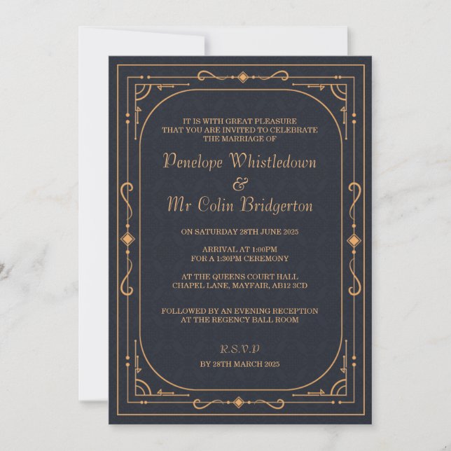Regal Regency Wedding Invitation (Front)