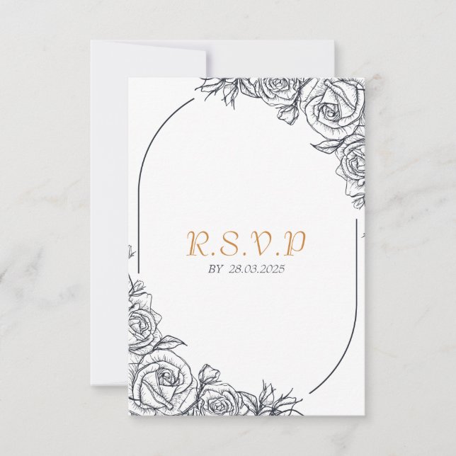 Regal Regency Wedding RSVP Card (Front)