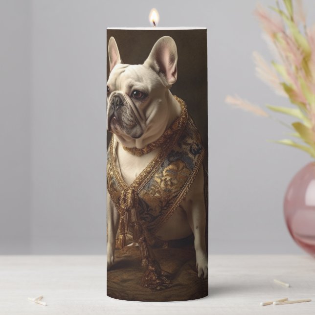 Regal Rembrandt French Bulldog Pillar Candle (In Situ)