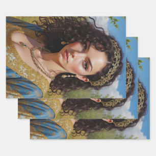 Regal Renaissance Woman Wrapping Paper Sheets