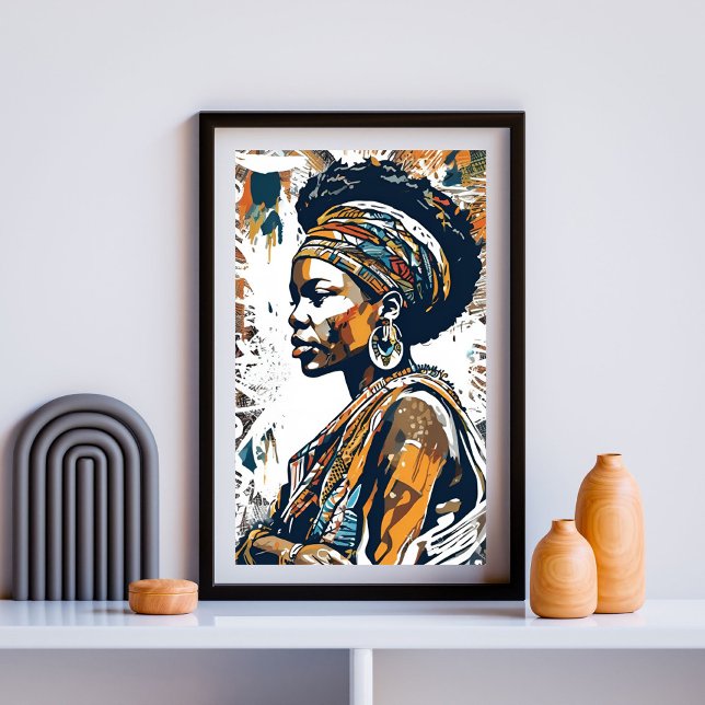 Regal Resolve –Afrocentric Bold Portrait I Poster (Creator Uploaded)