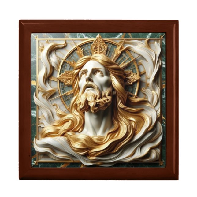 Regal Reverence Jesus In Gold Gift Box (Front)