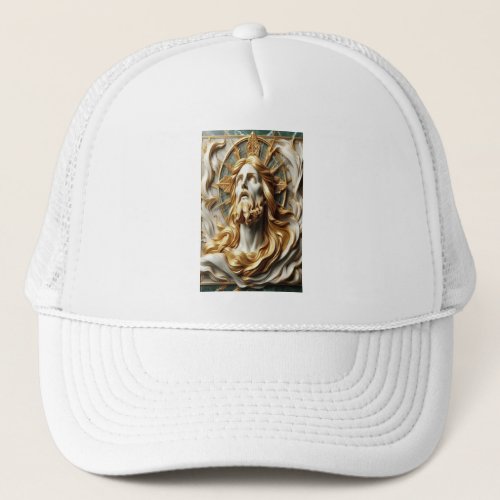 Regal Reverence Jesus In Gold Trucker Hat