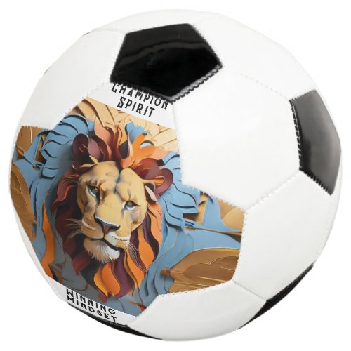 Regal Roar Majestic Lion Painting Soccer Ball
