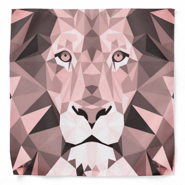 Regal Rose Geometric  Lion Head Bandana (Front)