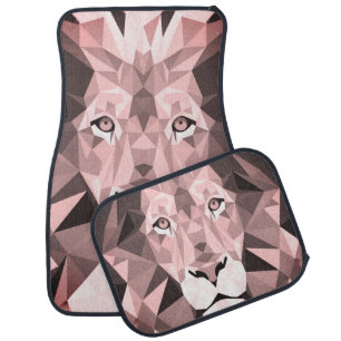 Regal Rose Geometric Lion Head Car Floor Mat