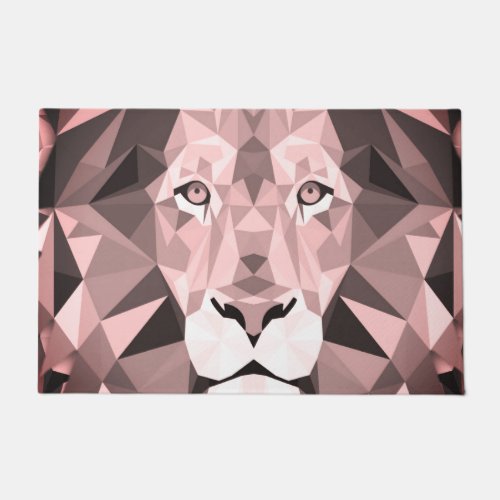 Regal Rose Geometric  Lion Head Doormat
