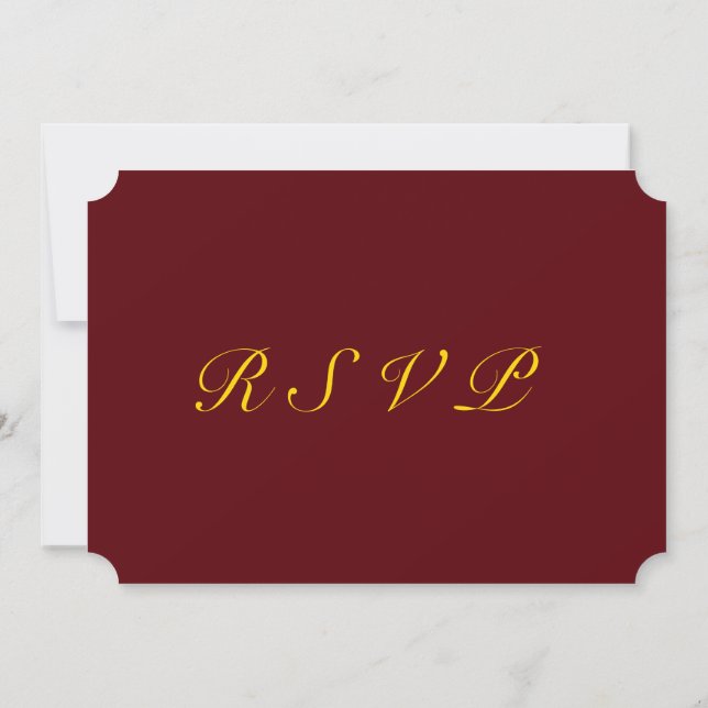 Regal RSVP: Burgundy & Gold Edition Invitation (Back)
