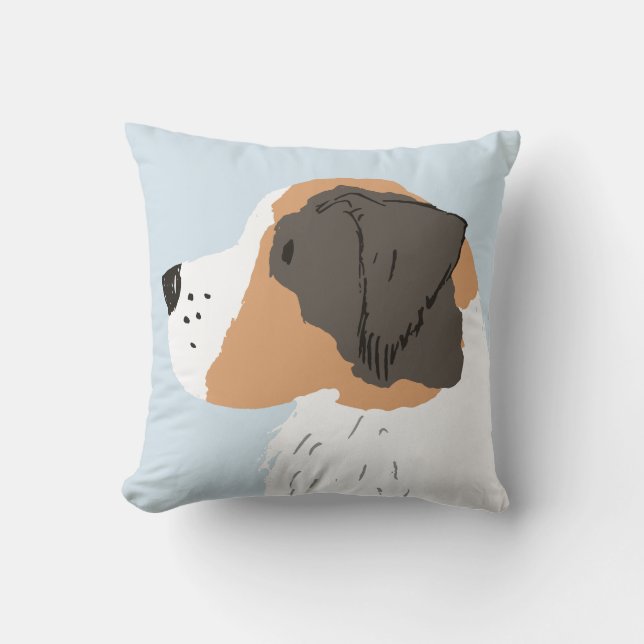 Regal Saint Bernard with customizable text Throw P Pillow (Front)