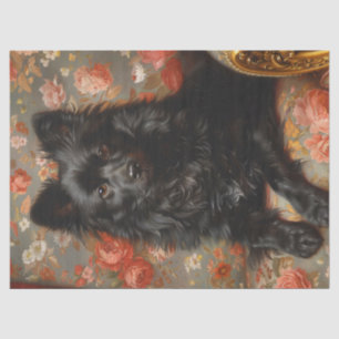 Regal Schipperke Dog Vintage Decoupage Tissue Paper