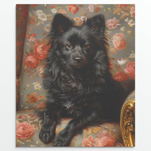 Regal Schipperke Dog Vintage Decoupage Wrapping Paper