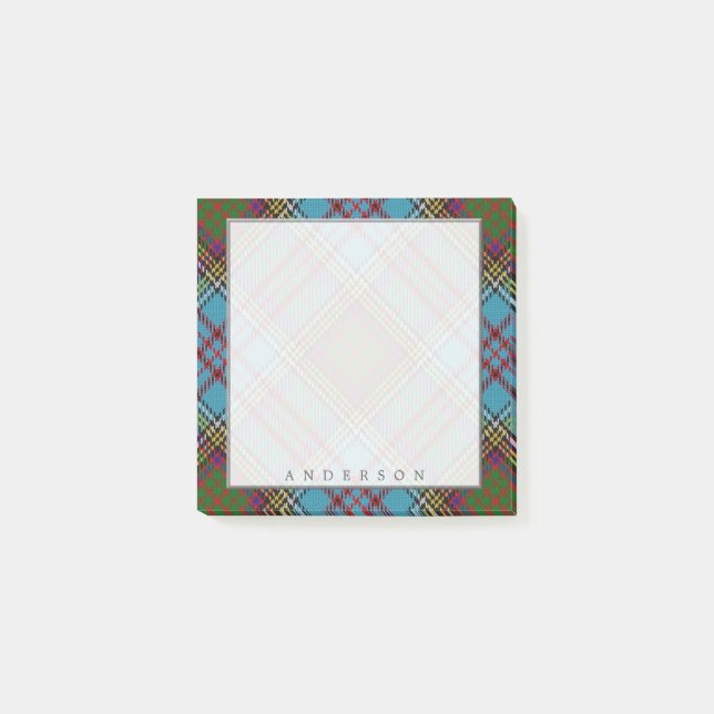 Regal Scottish Clan Anderson Tartan Post-it Notes (Front)