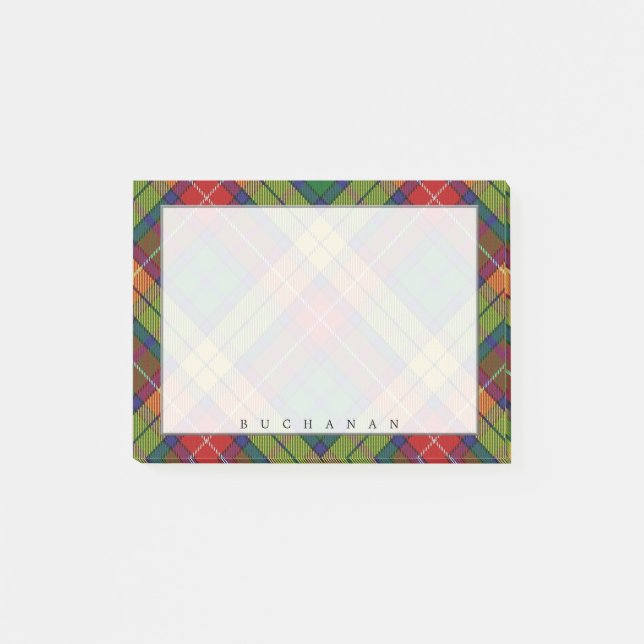 Regal Scottish Clan Buchanan Tartan Post-it Notes (Front)