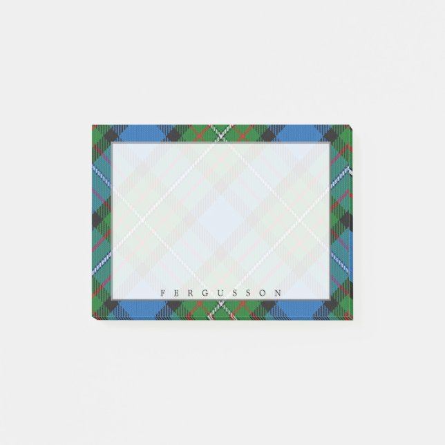 Regal Scottish Clan Fergusson Tartan Post-it Notes (Front)