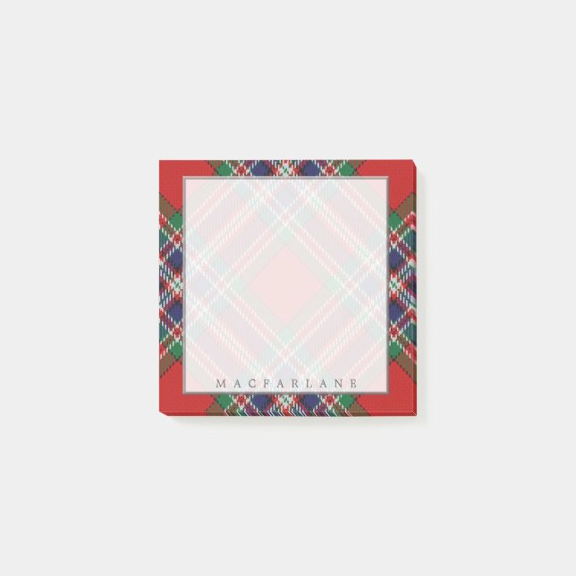 Regal Scottish Clan MacFarlane Tartan Post-it Notes (Front)