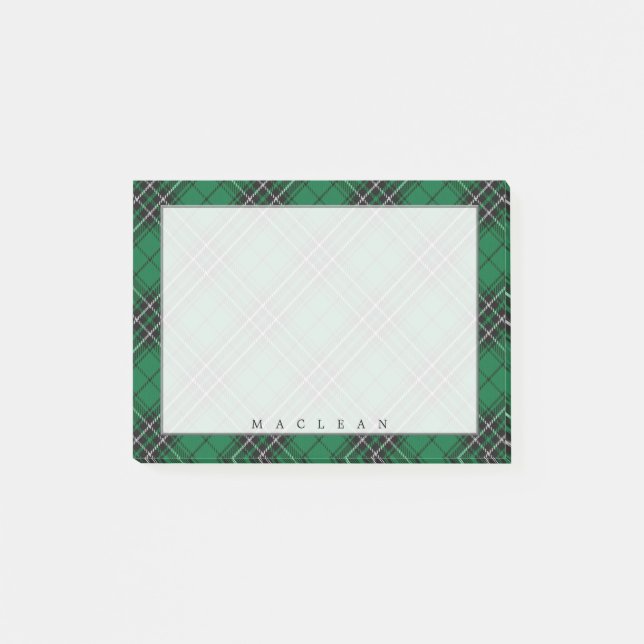 Regal Scottish Clan MacLean Hunting Tartan Post-it Notes (Front)