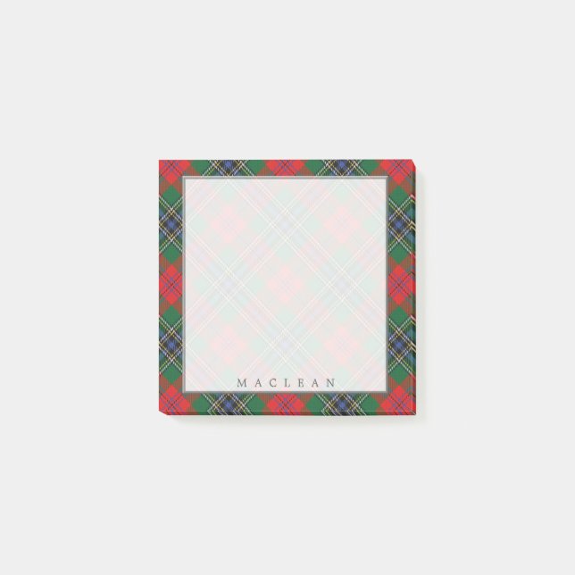 Regal Scottish Clan MacLean Tartan Post-it Notes (Front)