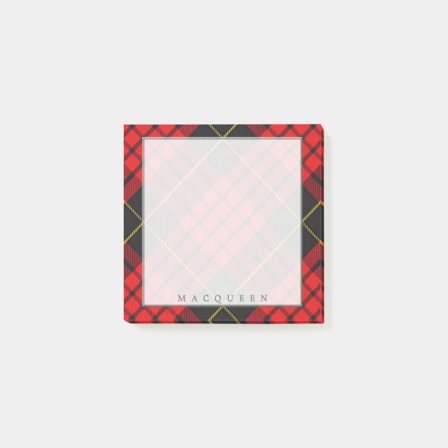 Regal Scottish Clan MacQueen Tartan Post-it Notes (Front)