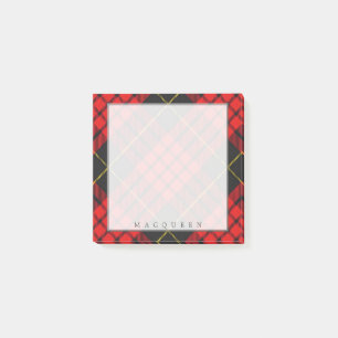 Regal Scottish Clan MacQueen Tartan Post-it Notes