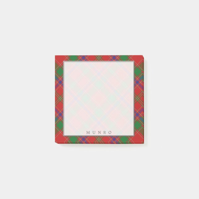 Regal Scottish Clan Munro Tartan Post-it Notes (Front)