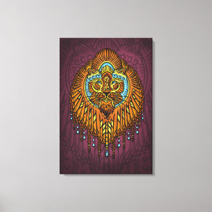 Regal Spirit Lion Ornate Tribal Mandala Roar Canvas Print