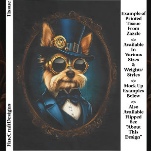 Regal Steampunk Yorkshire Terrier EF4R Decoupage Tissue Paper