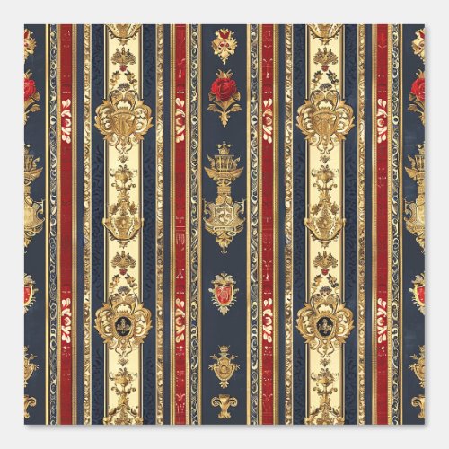 Regal Strips Gold Red Blue Rose Peel and Stick Wallpaper