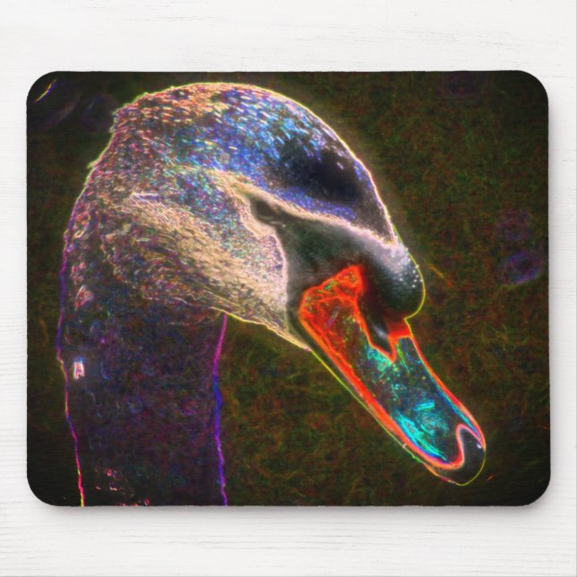 Regal Swan Abstract Nature Art Mouse Pad (Front)