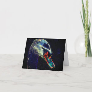 Regal Swan Abstract Nature Art Note Card