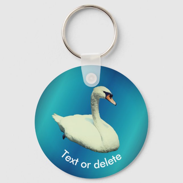 Regal Swan Wildlife Animal Personalized Keychain (Front)