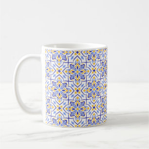 Regal Symphony Blue and Gold Luxury Mediterranean Coffee Mug