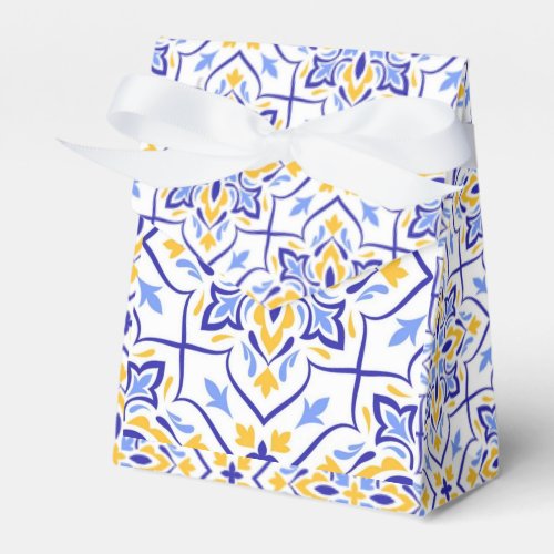 Regal Symphony Blue and Gold Luxury Mediterranean Favor Boxes