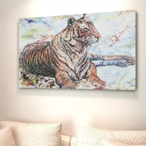 Regal Tiger Colorful Swirls Canvas Print