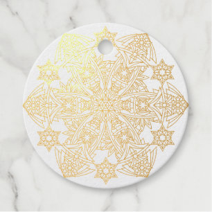 Regal Vintage Foil Snowflake Favor & Gift Tag