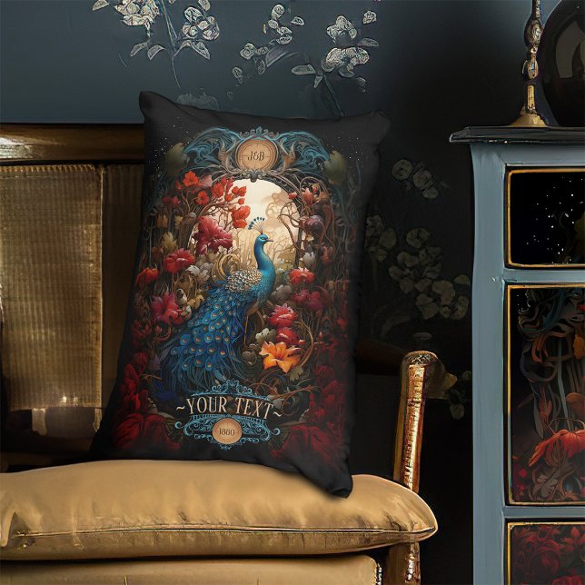 Regal Vintage Victorian Peacock  Accent Pillow (Creator Uploaded)