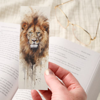 Regal Wildlife Art Majestic Lion Watercolor Bookmarks