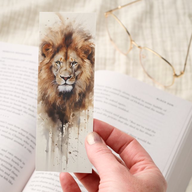 Regal Wildlife Art Majestic Lion Watercolor Bookmarks (Hand)