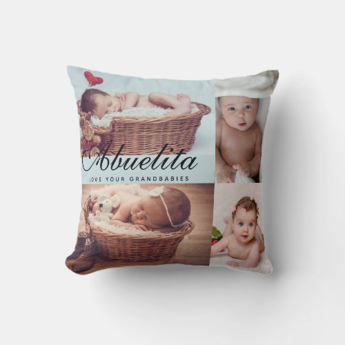 Regalo fotogrfico de Abuleita para la abuela Throw Pillow