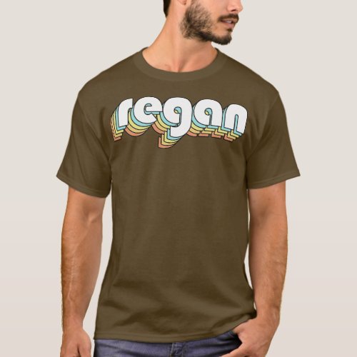 Regan Retro Rainbow Typography Faded Style 1 T_Shirt