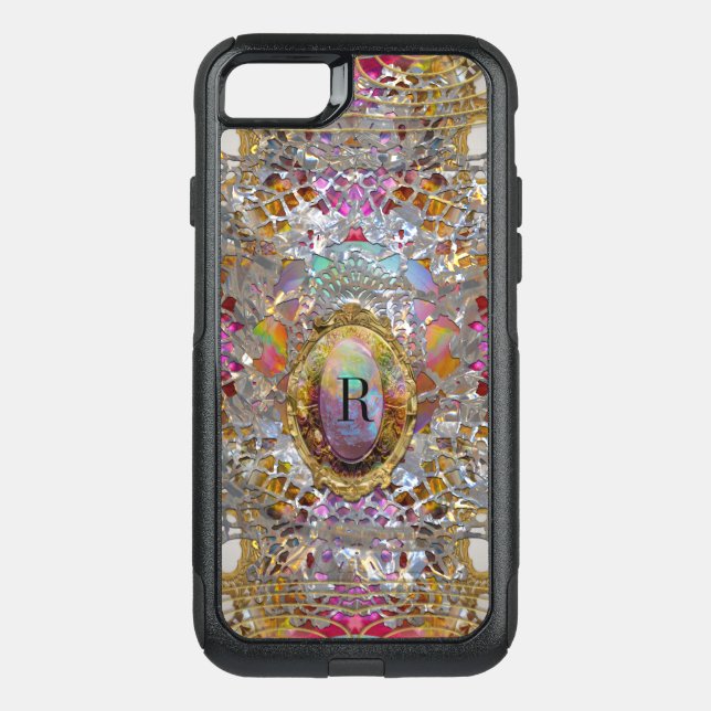 Regardez Chic kaléidoscope Protective Monogram Otterbox iPhone Case (Back)