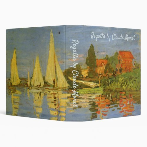 Regatta at Argenteuil by Claude Monet 3 Ring Binder