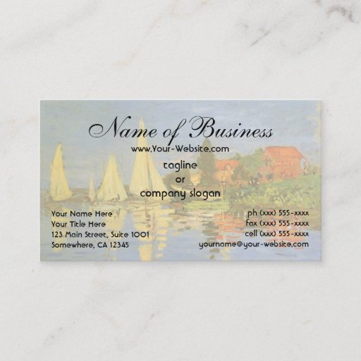 Customizable Regatta at Argenteuil by Claude Monet Business Card